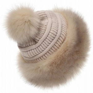 Bomber Hats Women's Faux Fur Hat Russian Style Monglian Warm Soft Cossack Pompom Ski Hats for Winter - Khaki - C718WYWLRT7 $1...