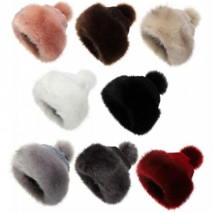 Bomber Hats Women's Faux Fur Hat Russian Style Monglian Warm Soft Cossack Pompom Ski Hats for Winter - Khaki - C718WYWLRT7 $1...