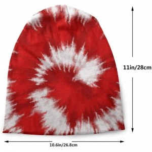 Skullies & Beanies Men's Tie Dye Cotton Beanie Thin Skull Cap Slouchy Baggy Hat - T6 - Red - CS18AK6RCQH $9.26