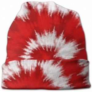 Skullies & Beanies Men's Tie Dye Cotton Beanie Thin Skull Cap Slouchy Baggy Hat - T6 - Red - CS18AK6RCQH $9.26