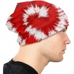 Skullies & Beanies Men's Tie Dye Cotton Beanie Thin Skull Cap Slouchy Baggy Hat - T6 - Red - CS18AK6RCQH $9.26