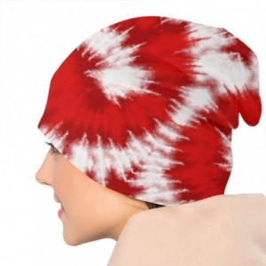 Skullies & Beanies Men's Tie Dye Cotton Beanie Thin Skull Cap Slouchy Baggy Hat - T6 - Red - CS18AK6RCQH $9.26