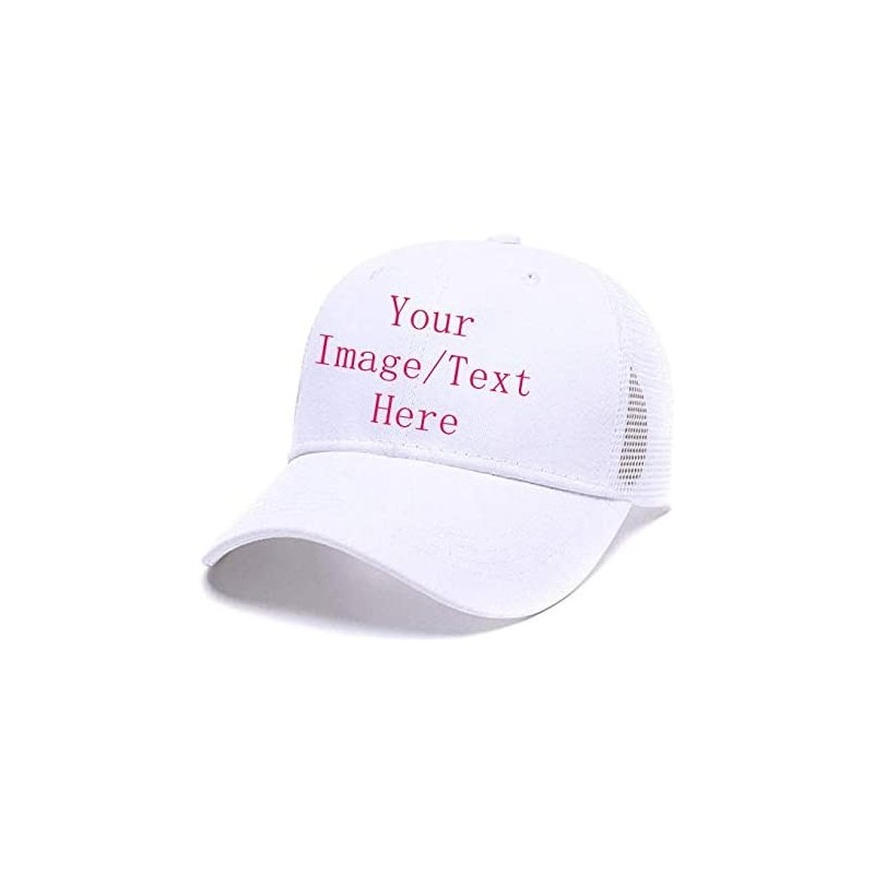 Baseball Caps Custom Women's Ponytail Mesh Adjustable Cap-100% Cotton Baseball Hat Trucker Cap - White - C218H37QD4I $13.81