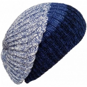 Skullies & Beanies Unique Winter Skull Beanie Mix Knit Slouchy Hat Ski Cap for Men & Women - Blue - CM12N24ZXTF $11.11