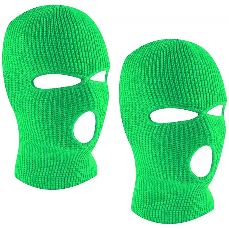 Balaclavas 3-Hole Ski Face Mask Balaclava for Men and Women-Set of 2 - Green - CN193AN9O5M $13.12