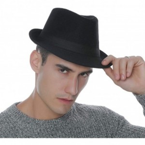 Fedoras Men Mesh Straw Summer Fedora Hat Short Brim Beach Sunhat Breathable Panama Cap - Black-cotton - C218Z3AMZYU $16.51