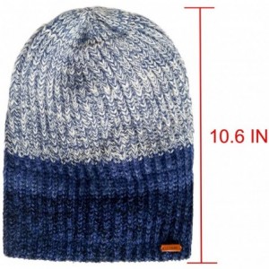 Skullies & Beanies Unique Winter Skull Beanie Mix Knit Slouchy Hat Ski Cap for Men & Women - Blue - CM12N24ZXTF $11.11