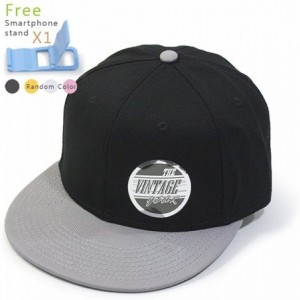 Baseball Caps Premium Plain Cotton Twill Adjustable Flat Bill Snapback Hats Baseball Caps - Gray/Black - CC12BIX4K5Z $13.60