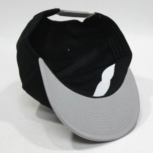 Baseball Caps Premium Plain Cotton Twill Adjustable Flat Bill Snapback Hats Baseball Caps - Gray/Black - CC12BIX4K5Z $29.57