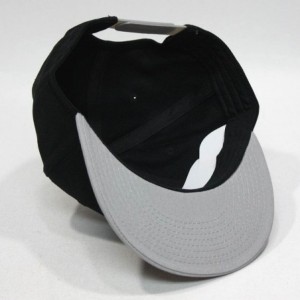 Baseball Caps Premium Plain Cotton Twill Adjustable Flat Bill Snapback Hats Baseball Caps - Gray/Black - CC12BIX4K5Z $13.60