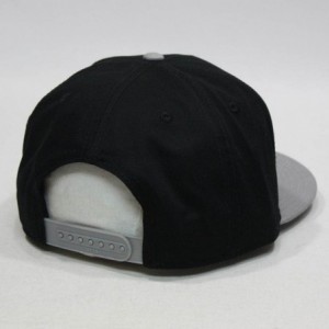 Baseball Caps Premium Plain Cotton Twill Adjustable Flat Bill Snapback Hats Baseball Caps - Gray/Black - CC12BIX4K5Z $13.60