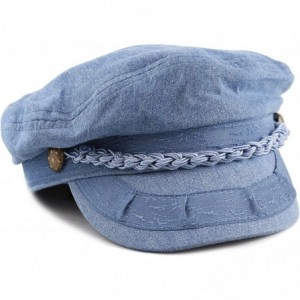 Newsboy Caps Unisex Cotton Yachting Style Sailing Greek Fisherman Cap hat - Blue Jean - CA17Z7CWOAL $17.07