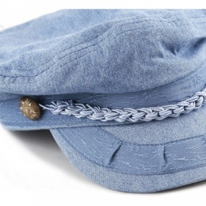 Newsboy Caps Unisex Cotton Yachting Style Sailing Greek Fisherman Cap hat - Blue Jean - CA17Z7CWOAL $17.07