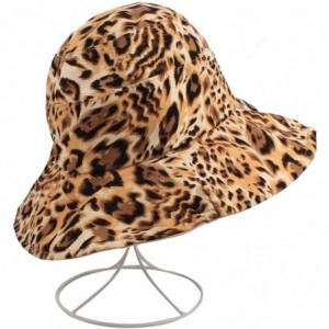 Bucket Hats Foldable Leopard Bucket Hat for Women/Girls- Sun Protection Cap for Spring/Summer/Autumn - Khali Leopard - CU18Q6...