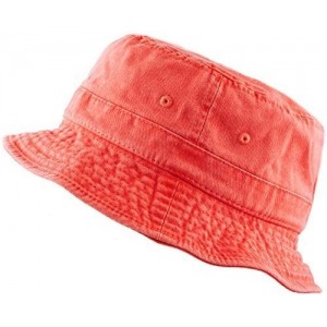 Baseball Caps Pigment Washed Cotton Bucket Hats (Large/X-Large- RED) - CM1254K1OBV $8.55