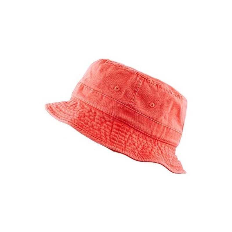 Baseball Caps Pigment Washed Cotton Bucket Hats (Large/X-Large- RED) - CM1254K1OBV $8.55
