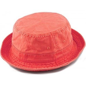 Baseball Caps Pigment Washed Cotton Bucket Hats (Large/X-Large- RED) - CM1254K1OBV $8.55