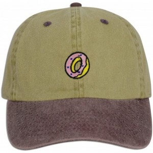 Baseball Caps Donut Hat Dad Embroidered Cap Polo Style Baseball Curved Unstructured Bill - Khaki / Burgundy - CZ185E4QCOC $24.01