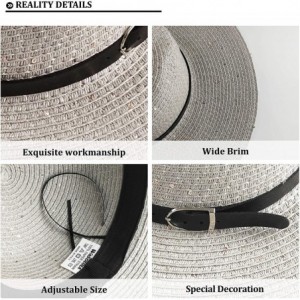 Sun Hats Straw Hat Beach Hat for Women Wide Brim UV Protection Travel Packable Floppy Foldable Roll Up Beach Sun hat - CD18SL...