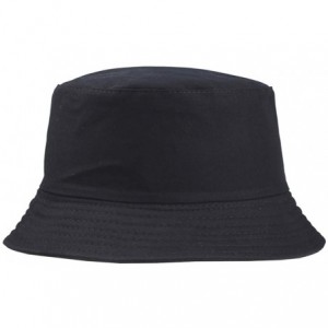 Bucket Hats Cotton Bucket Hat Packable Summer - Travel Hat Fishing Hat UV Protection - Black - C918TGYN236 $21.71