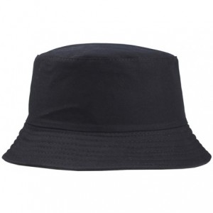 Bucket Hats Cotton Bucket Hat Packable Summer - Travel Hat Fishing Hat UV Protection - Black - C918TGYN236 $10.61