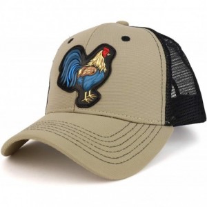 Baseball Caps High Frequency Chicken Structured Trucker Mesh Cap - Khaki - C118SZ5NXMR $13.09