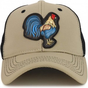 Baseball Caps High Frequency Chicken Structured Trucker Mesh Cap - Khaki - C118SZ5NXMR $13.09