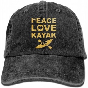 Skullies & Beanies Peace Love Kayak Adult Sport Adjustable Baseball Cap Cowboy Hat - Black - CL1803RHZMU $9.75