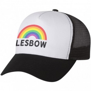 Baseball Caps Lesbow Rainbow Flag Hat Gay Lesbian Equality Pride Trucker Hat Mesh Cap - Blue/White/Red - CH18DLTLS8T $10.27
