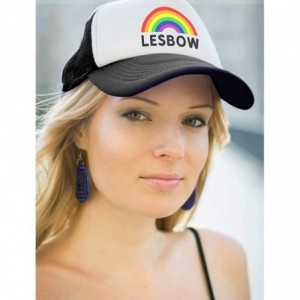 Baseball Caps Lesbow Rainbow Flag Hat Gay Lesbian Equality Pride Trucker Hat Mesh Cap - Blue/White/Red - CH18DLTLS8T $10.27