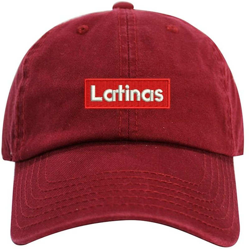 Baseball Caps Latinas Dad Hat Cotton Baseball Cap Polo Style Low Profile - Burgundy - CU18665R9IC $11.58