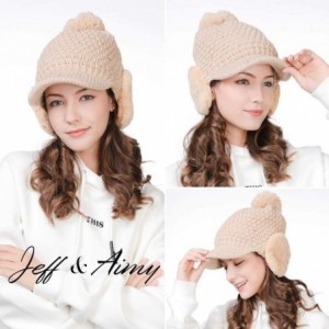 Skullies & Beanies Women's 100% Wool Knit Visor Beanie Newsboy Cap - 99722beige - CX18XK3DXWK $19.74