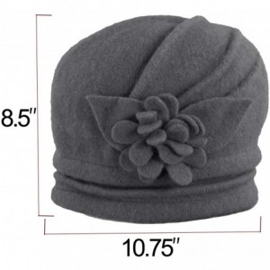 Bucket Hats Women's Elegant Flower Wool Cloche Bucket Slouch Hat - Red - C31174WWS7H $49.77