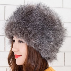 Bucket Hats Women Ladies Girls Cossack Russian Style Faux Fur Hat Winter Warm Cap - Smoky Gray - CB18XHZTHW6 $15.49