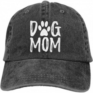 Baseball Caps Denim Fabric Adjustable Dog Mom Hat Fashion Distressed Baseball Cap for Women - Black - CD187DHAR6O $10.93