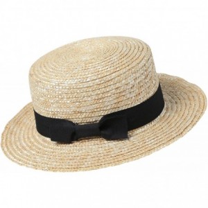 Cowboy Hats Men's 1920s Brim Boater Hat Gatsby Straw Hat 20s Costume Accessories - Black - CP18DWDIQTC $38.59