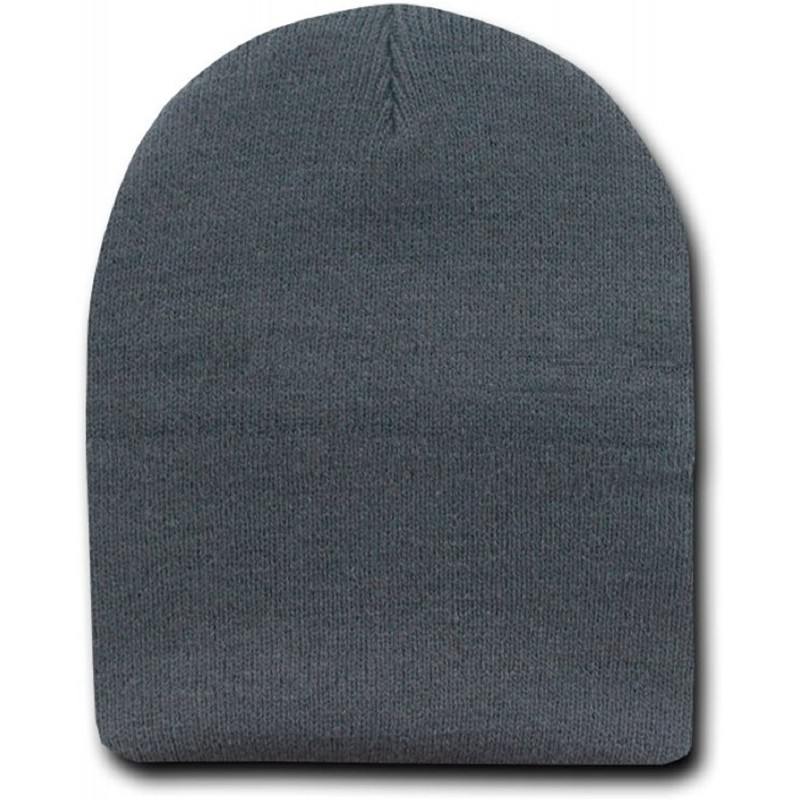 Skullies & Beanies American Made No Cuff Watch Cap - Charcoal - CE1185S2PYP $8.96