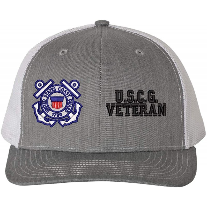 Baseball Caps U.S.C.G. Veteran Mesh Back Cap - Grey - CU18RLQ392S $33.94