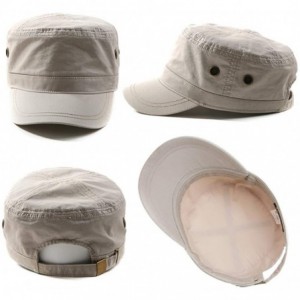 Baseball Caps Mens Cotton Military Army Hat Cadet Baseball Cap for Women 56-64cm - 68033beige - CF197IG6M25 $21.81