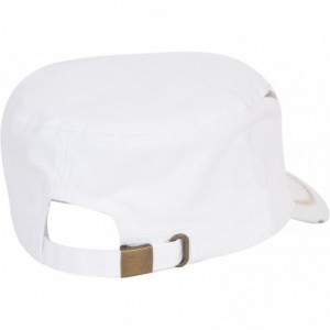 Newsboy Caps Distressed Cadet Cap (Various Styles) - White - Baseball Wings - C917WWCSQ4H $9.57