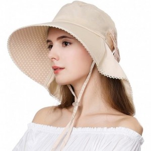 Sun Hats UV Protection Sun Hats Packable Summer Hat Women w/Ponytail Chin Strap 55-61CM - 69053_beige - CZ128KSCMZL $49.24