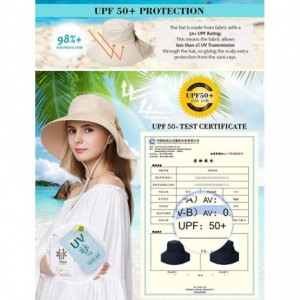 Sun Hats UV Protection Sun Hats Packable Summer Hat Women w/Ponytail Chin Strap 55-61CM - 69053_beige - CZ128KSCMZL $26.86