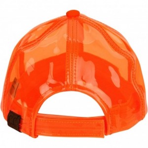 Baseball Caps Womens Transparent Waterproof PVC Rain Baseball Cap - Neon Orange - CE18R6IDMKN $17.49
