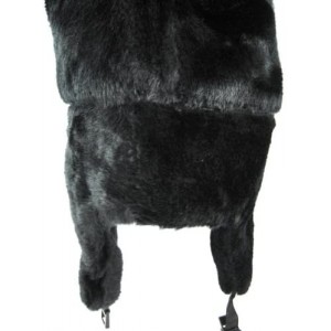 Skullies & Beanies Trooper Ear Flap Cap w/Faux Fur Lining Hat - Black Full Fur - CR1147AI8CH $23.81