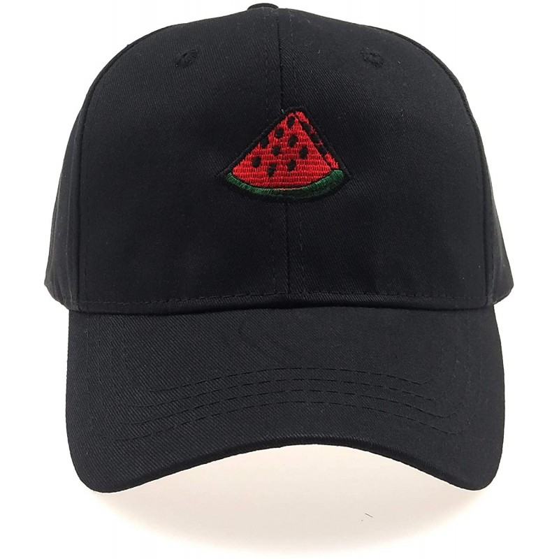 Baseball Caps Embroidered Strawberry Watermelon Adjustable - Black4 - C918R6XK7A0 $10.78