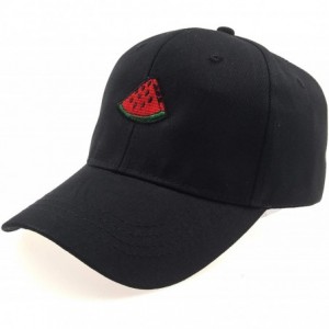 Baseball Caps Embroidered Strawberry Watermelon Adjustable - Black4 - C918R6XK7A0 $10.78