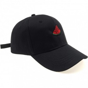 Baseball Caps Embroidered Strawberry Watermelon Adjustable - Black4 - C918R6XK7A0 $10.78