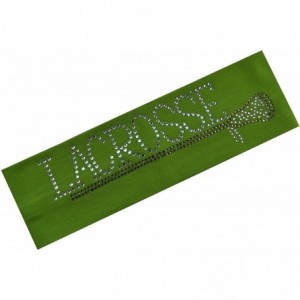 Headbands Lacrosse Stick Rhinestone Cotton Stretch Headband LAX Team Gift - Lime Green - CC11MPST2SN $10.28