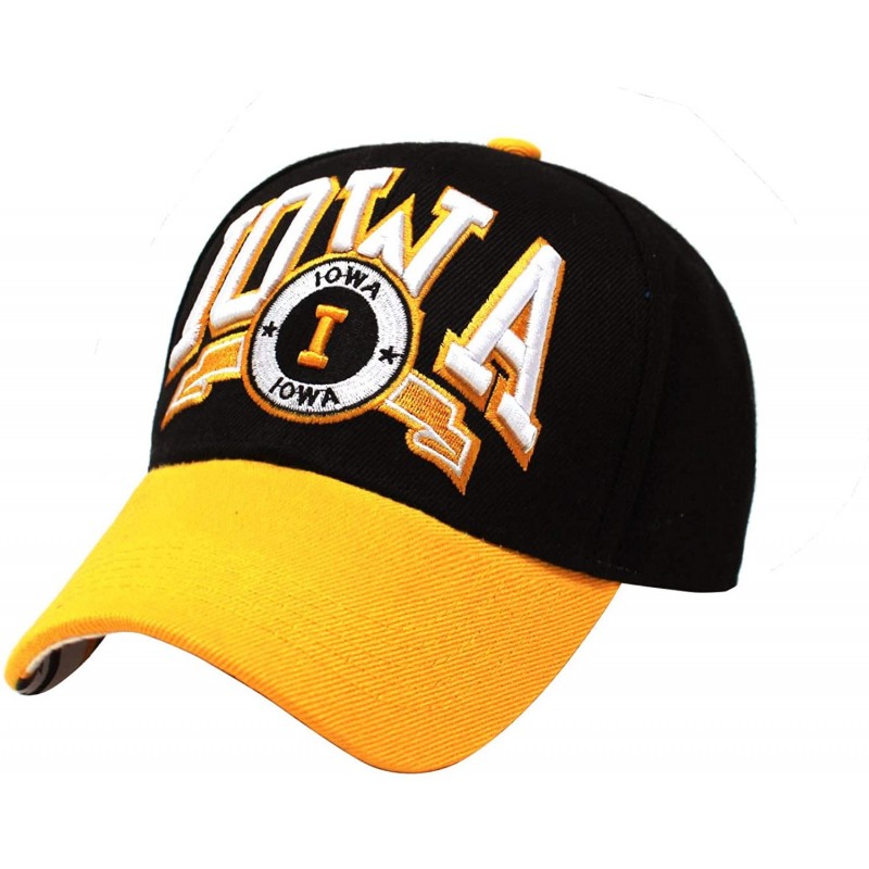 Baseball Caps Team Color City Name Embroidered Baseball Cap Hat Unisex Football Basketball - Iowa - CQ18RY3LC8U $16.48