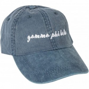 Baseball Caps Gamma Phi Beta (N) Sorority Baseball Hat Cap Cursive Name Font Gamma phi - Midnight Blue - C118SDWXKRC $39.17